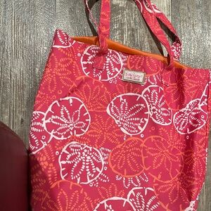 Lilly Pulitzer Pink and Orange Floral Tote